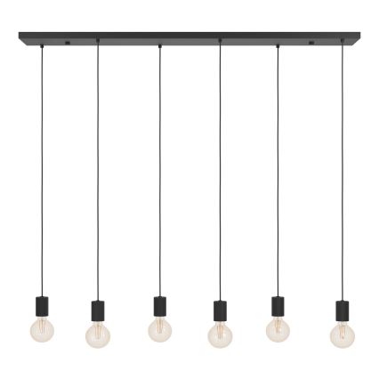 Eglo - Chandelier on a string 6xE27/40W/230V black
