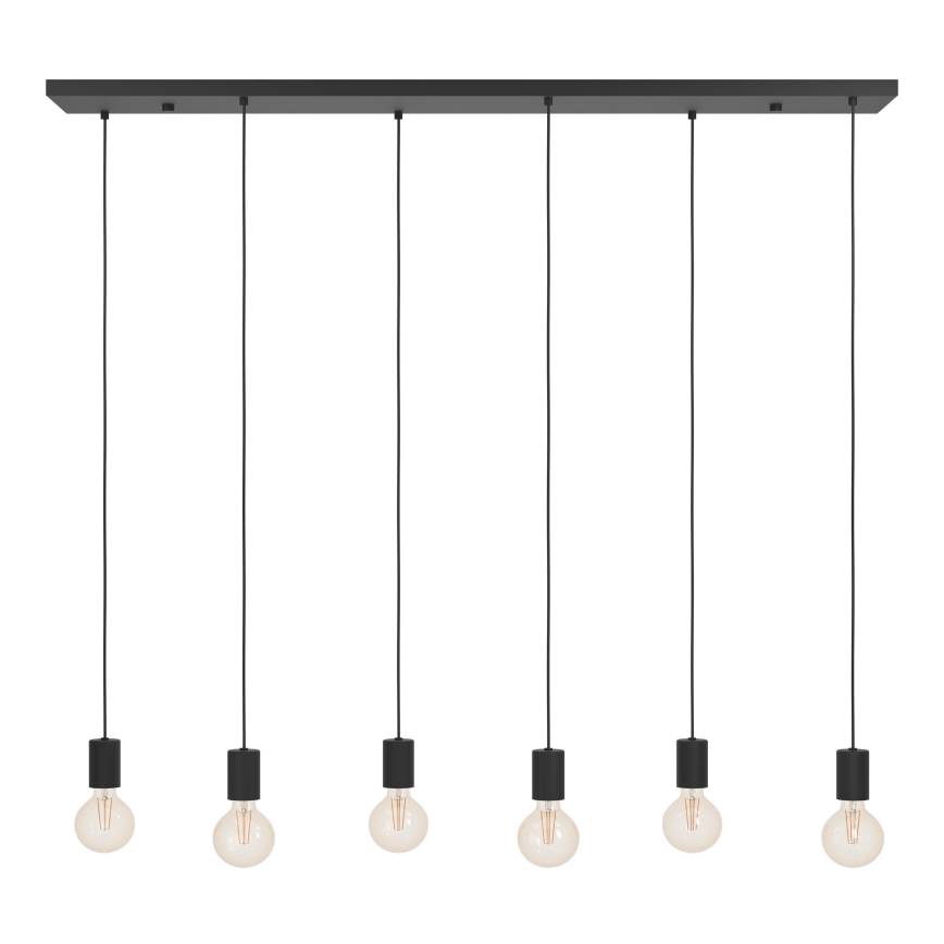 Eglo - Chandelier on a string 6xE27/40W/230V black