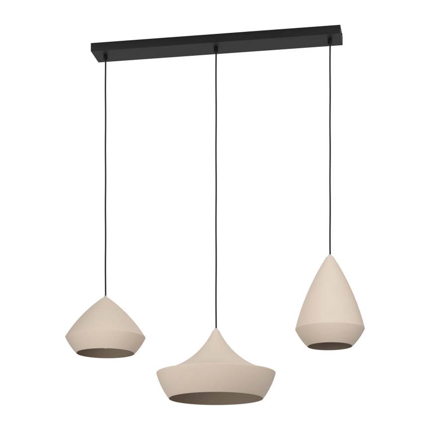 Eglo - Chandelier on a string 3xE27/28W/230V beige
