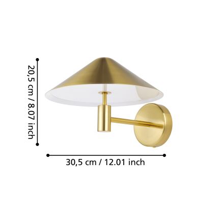 Eglo - LED Wall light LED/12W/230V 3000K gold