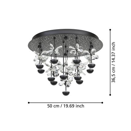 Eglo - LED Dimmable ceiling light LED/27W/230V 3000K black