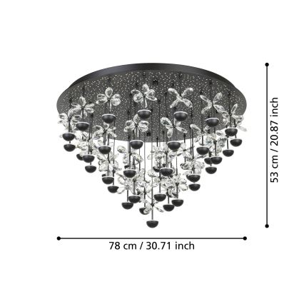 Eglo - LED Dimmable ceiling light LED/77,4W/230V 3000K black