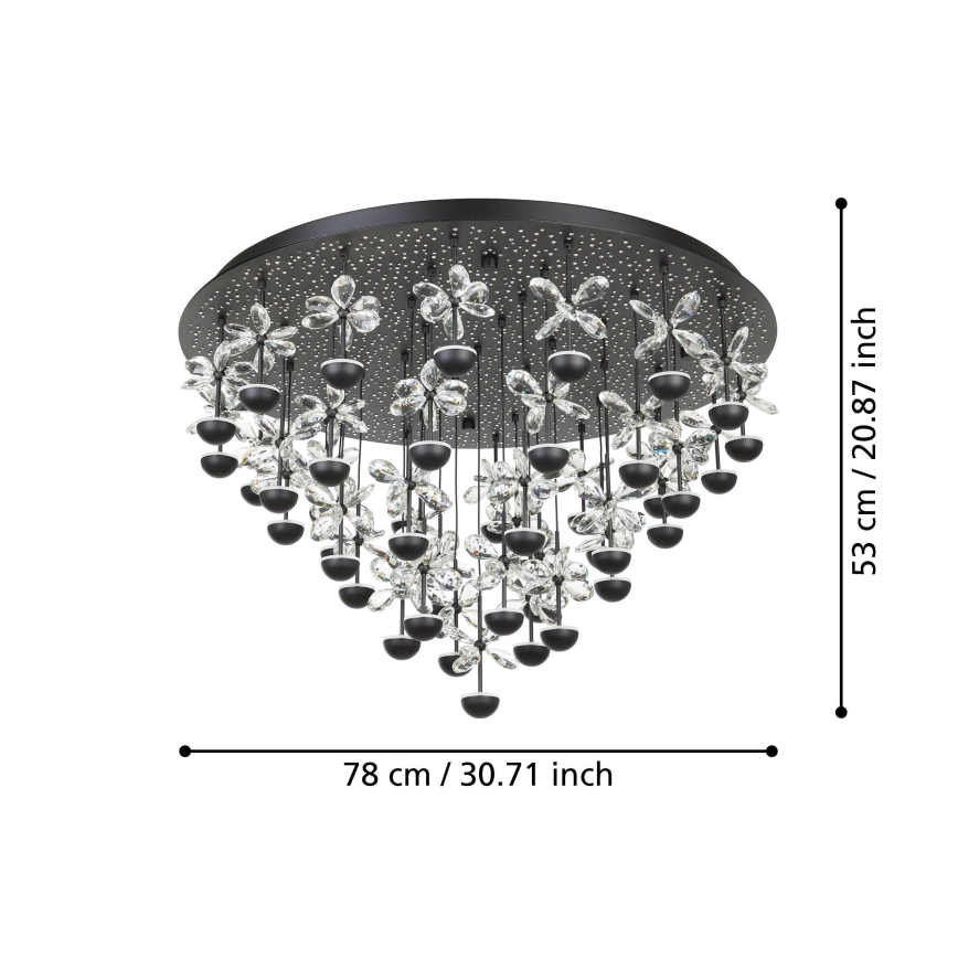 Eglo - LED Dimmable ceiling light LED/77,4W/230V 3000K black