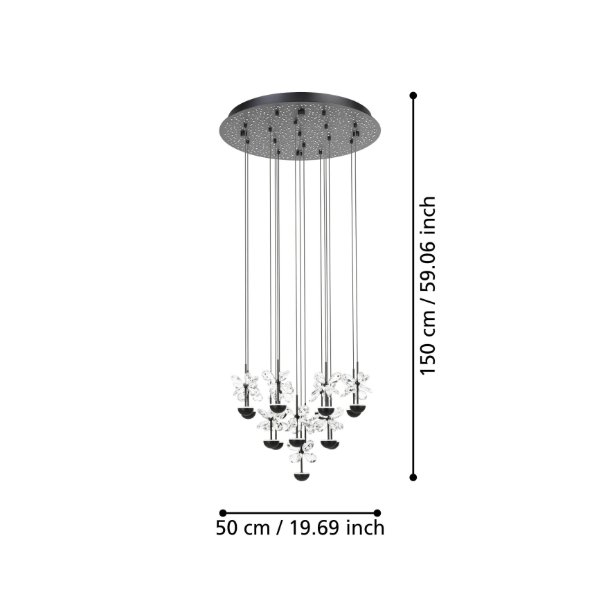 Eglo - LED Dimmable chandelier on a string LED/27W/230V 3000K black