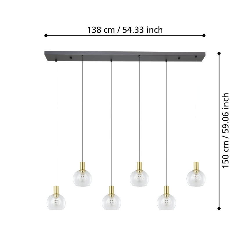 Eglo - LED Dimmable chandelier on a string 6xLED/5,4W/230V 3000K gold