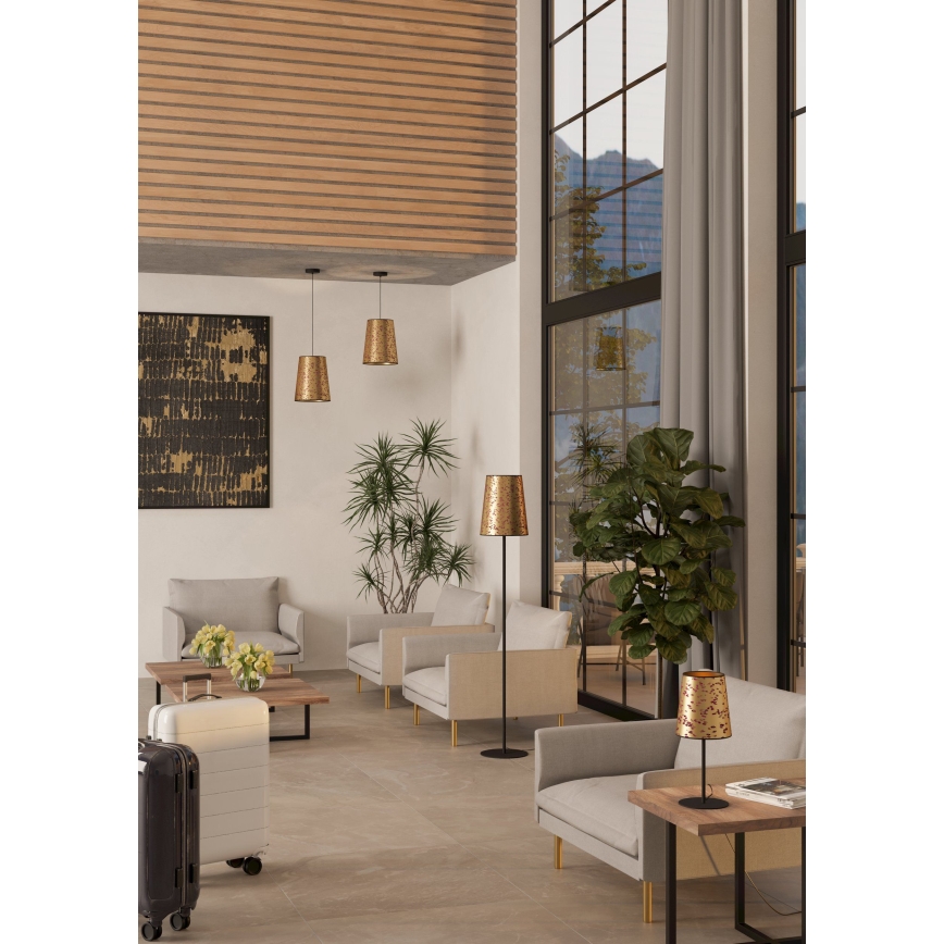 Eglo - Chandelier on a string 1xE27/25W/230V gold/pink