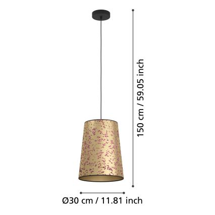 Eglo - Chandelier on a string 1xE27/25W/230V gold/pink