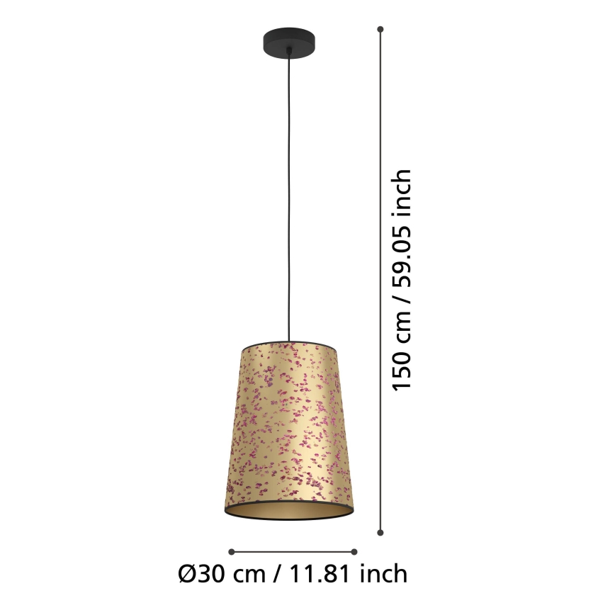 Eglo - Chandelier on a string 1xE27/25W/230V gold/pink