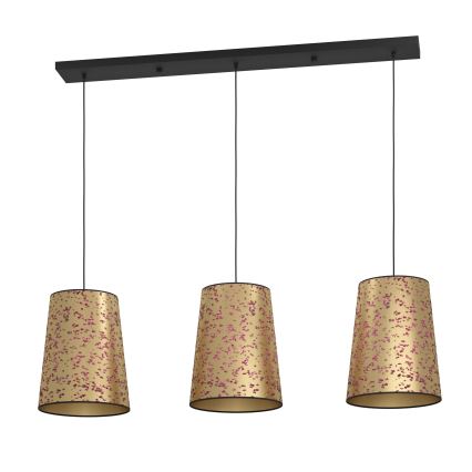 Eglo - Chandelier on a string 3xE27/25W/230V gold/pink