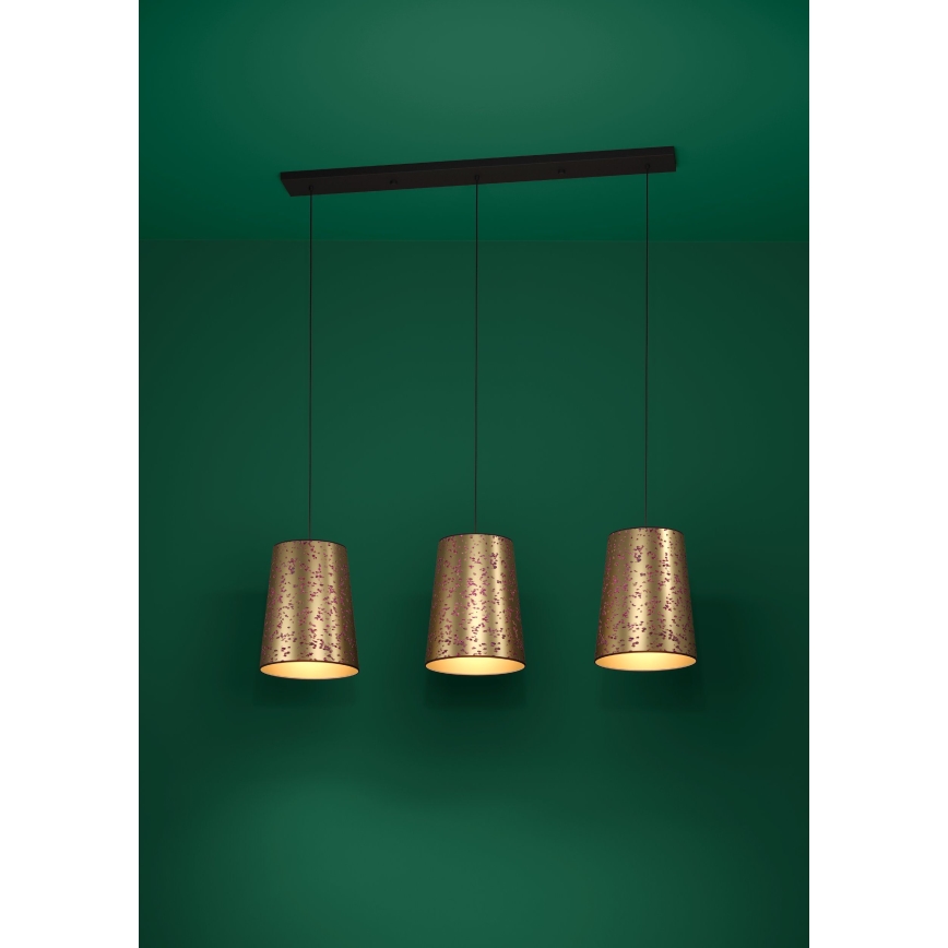 Eglo - Chandelier on a string 3xE27/25W/230V gold/pink