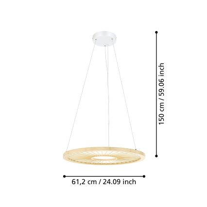 Eglo - LED Dimmable chandelier on a string LED/36W/230V 4000K beige