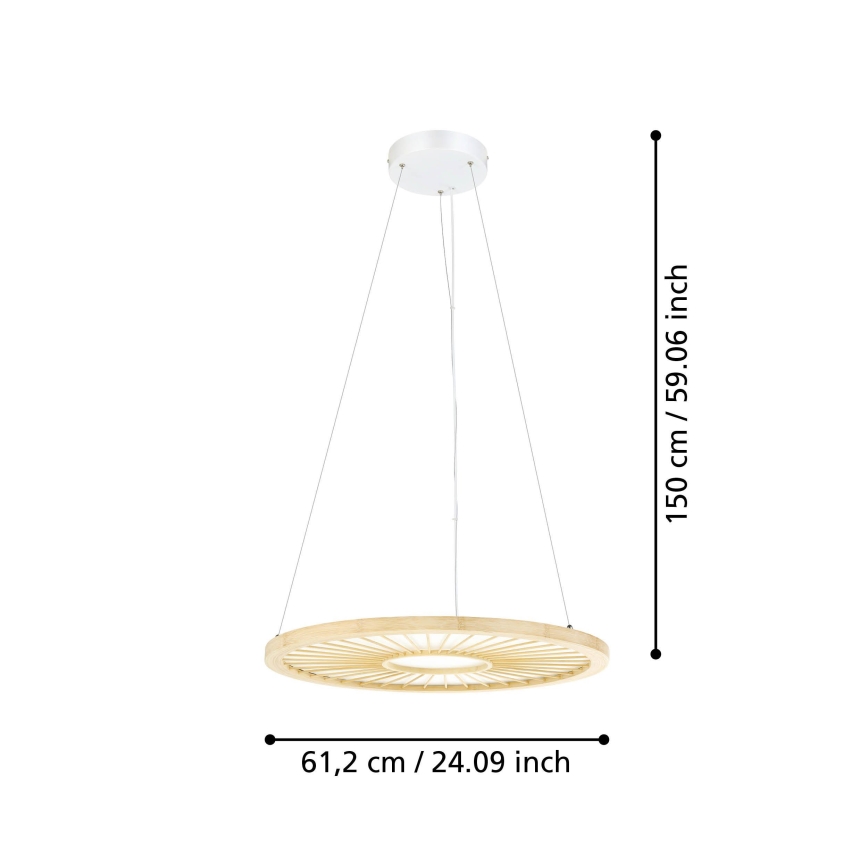 Eglo - LED Dimmable chandelier on a string LED/36W/230V 4000K beige