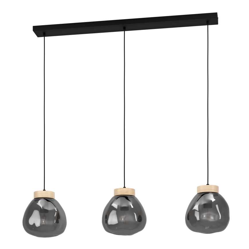 Eglo - Chandelier on a string 3xE27/40W/230V smoky