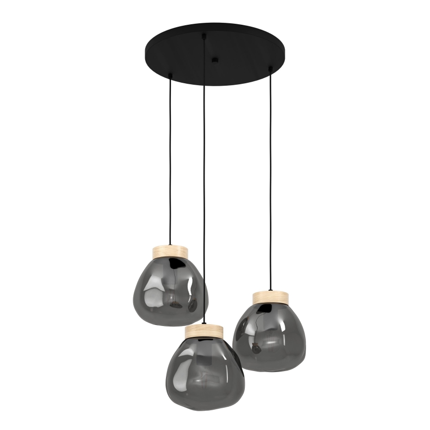 Eglo - Chandelier on a string 3xE27/40W/230V smoky