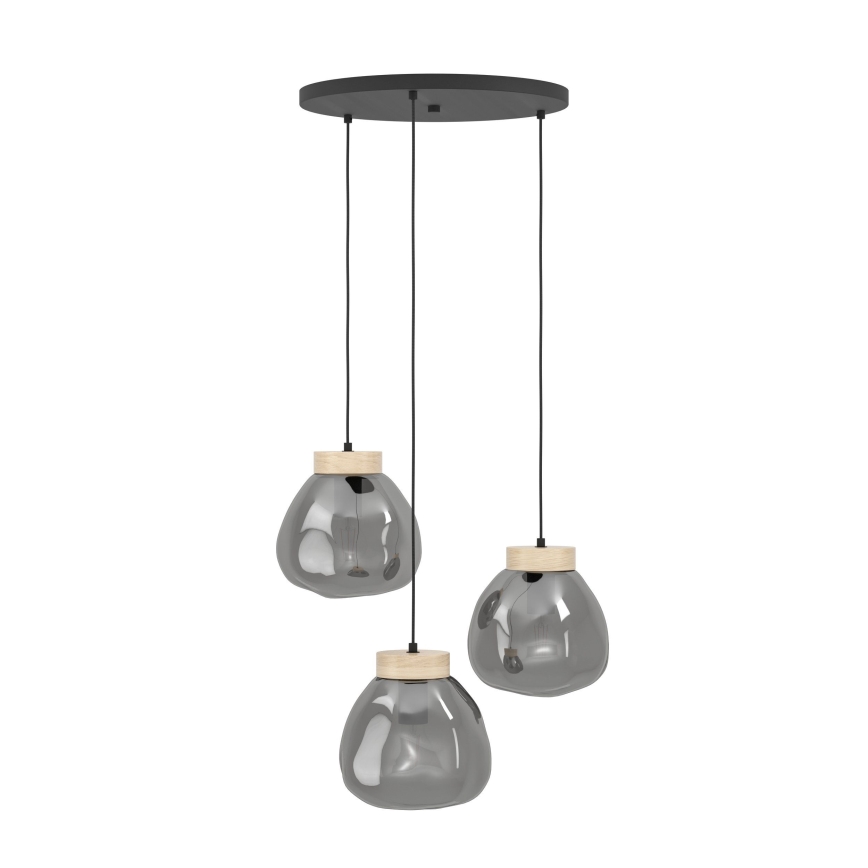 Eglo - Chandelier on a string 3xE27/40W/230V smoky