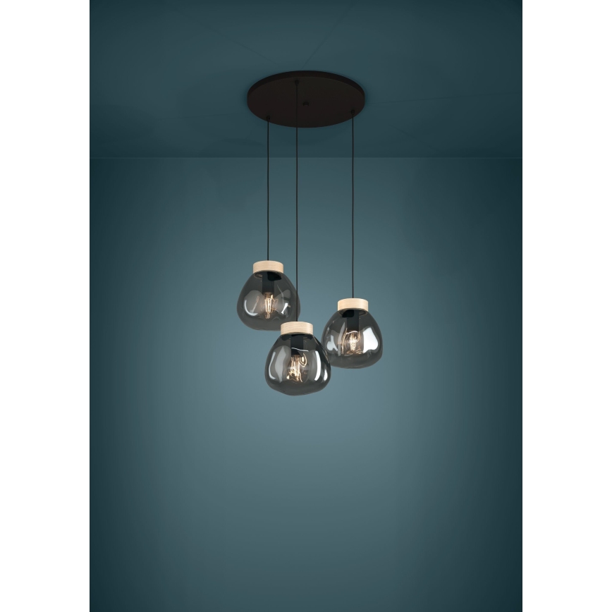 Eglo - Chandelier on a string 3xE27/40W/230V smoky