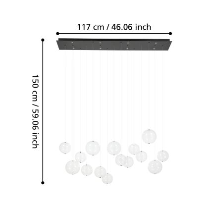 Eglo - LED Dimmable chandelier on a string 8xLED/4,2W/230V 3000K clear