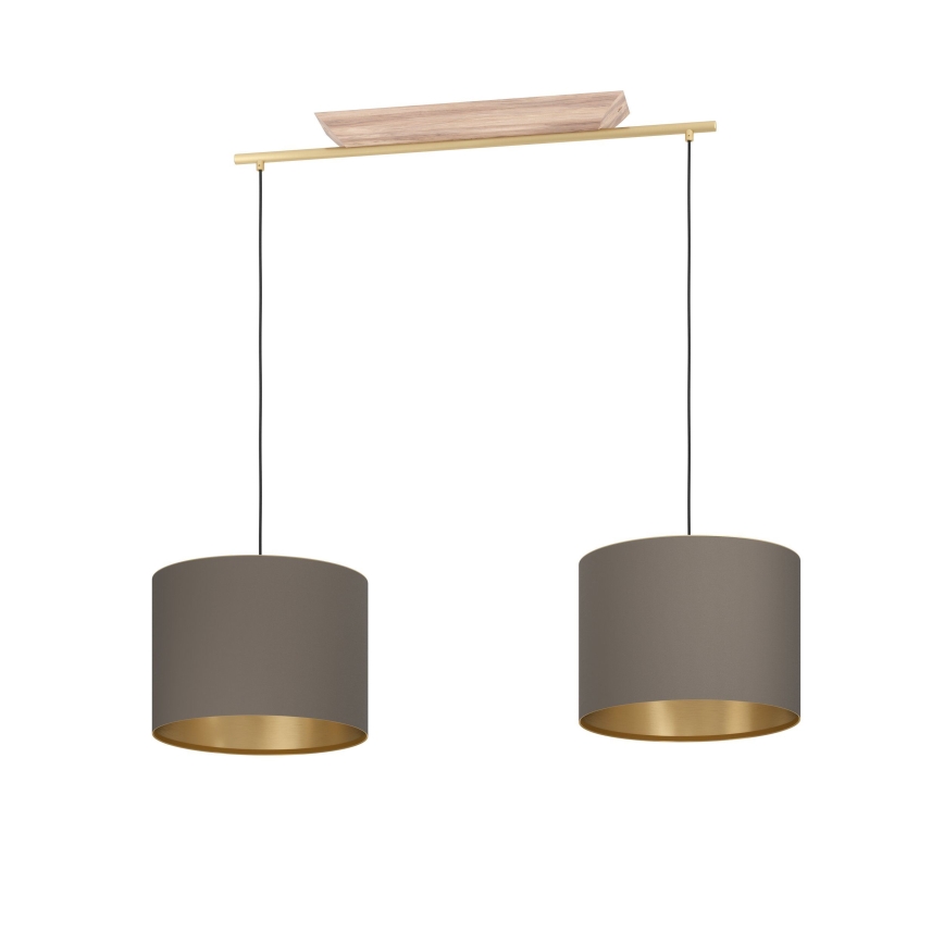 Eglo - Chandelier on a string 2xE27/40W/230V brown/gold