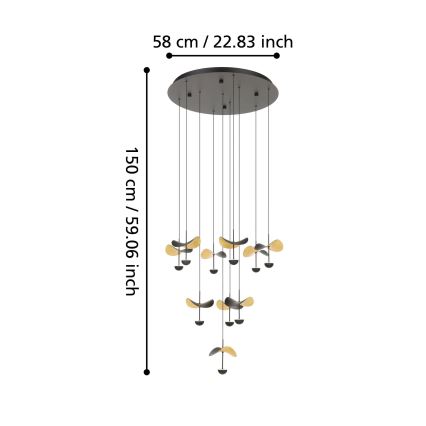 Eglo - LED Dimmable chandelier on a string 10xLED/2,3W/230V 3000K d. 58 cm