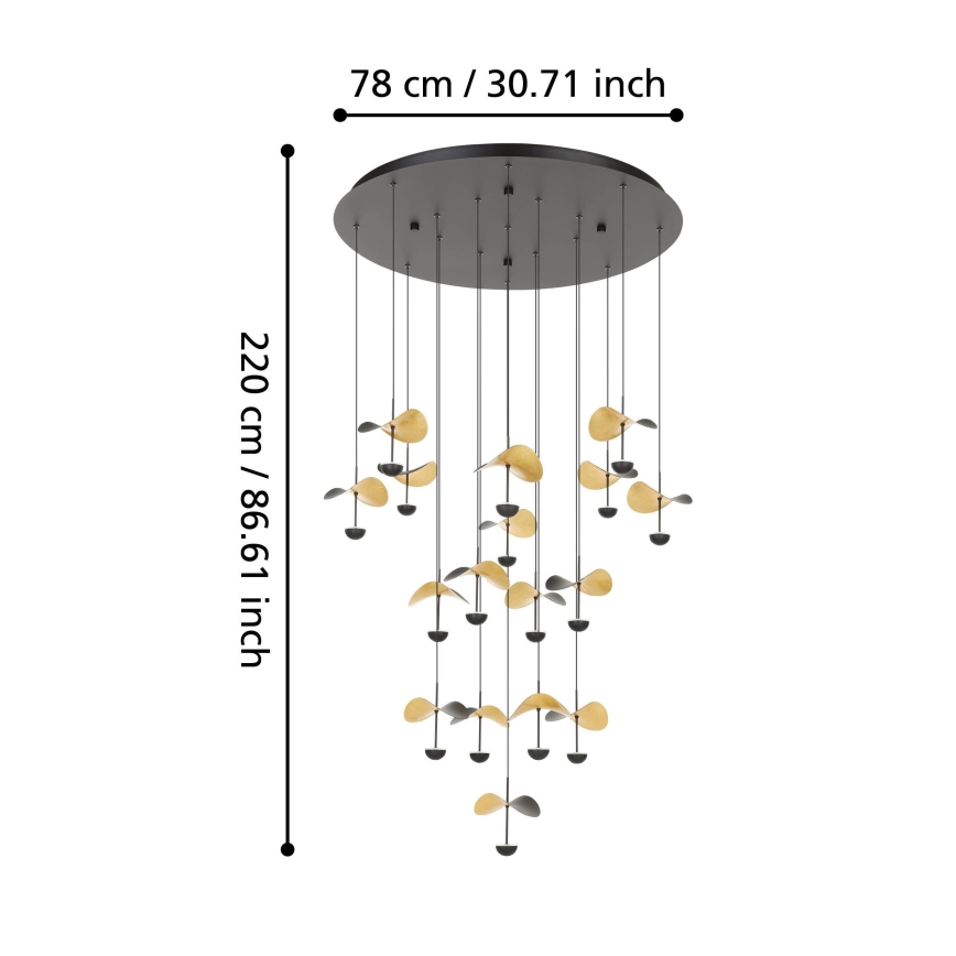 Eglo - LED Dimmable chandelier on a string 17xLED/2,3W/230V 3000K d. 78 cm