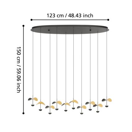 Eglo - LED Dimmable chandelier on a string 10xLED/2,3W/230V 3000K