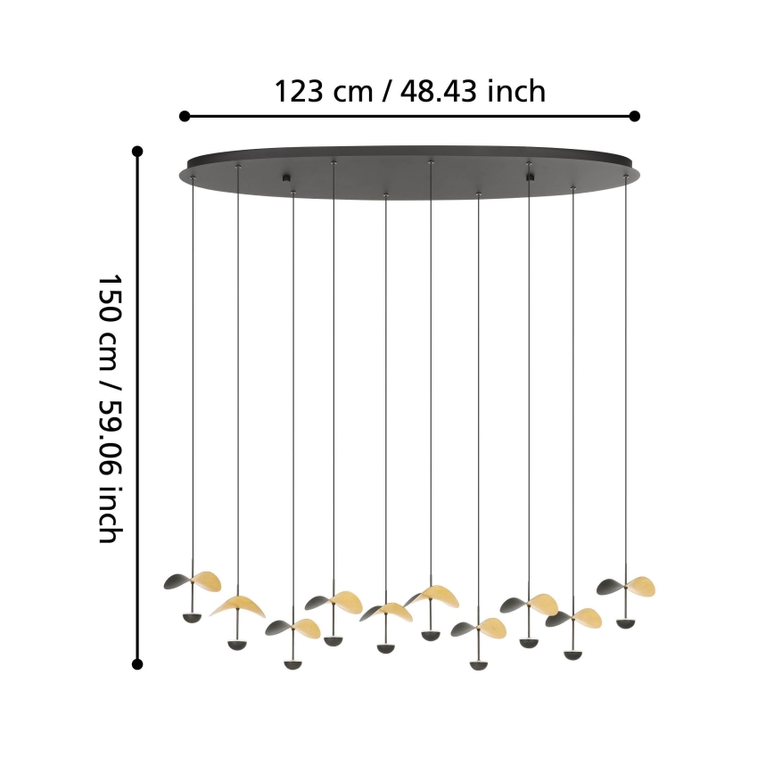 Eglo - LED Dimmable chandelier on a string 10xLED/2,3W/230V 3000K