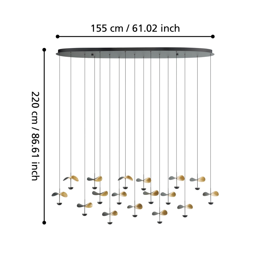 Eglo - LED Dimmable chandelier on a string 17xLED/2,3W/230V 3000K