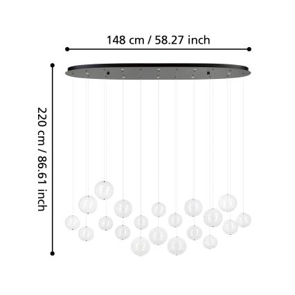 Eglo - LED Dimmable chandelier on a string 8xLED/4,2W/230V 3000K clear