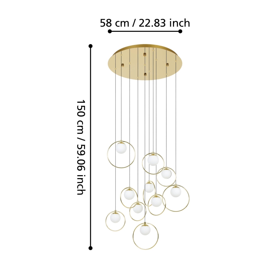 Eglo - LED Dimmable chandelier on a string 10xLED/3W/230V 3000K d. 58 cm gold