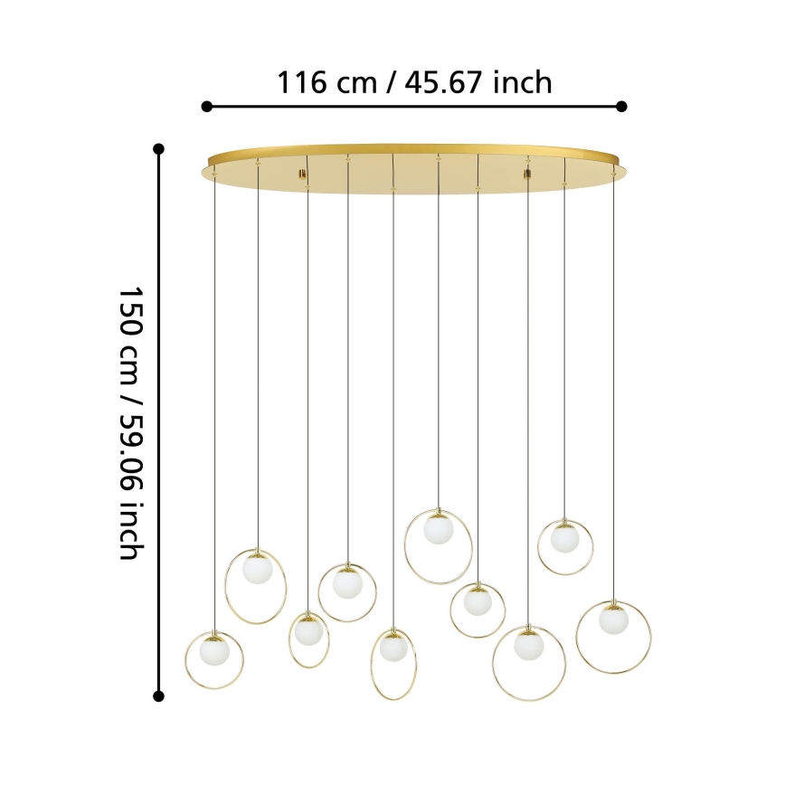 Eglo - LED Dimmable chandelier on a string 10xLED/3W/230V 3000K gold