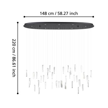 Eglo - LED Dimmable chandelier on a string 8xLED/4,2W/230V 3000K clear