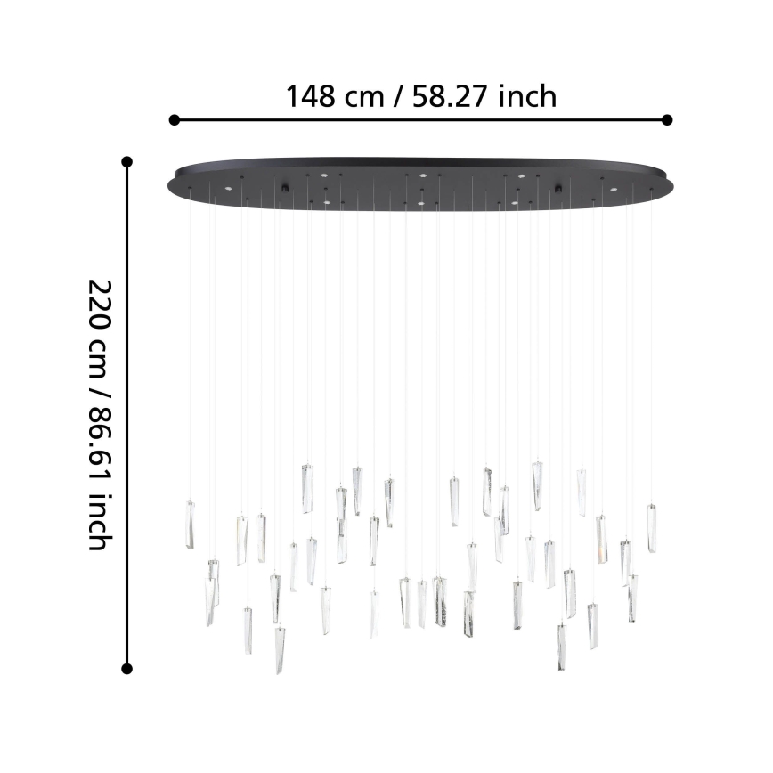 Eglo - LED Dimmable chandelier on a string 8xLED/4,2W/230V 3000K clear
