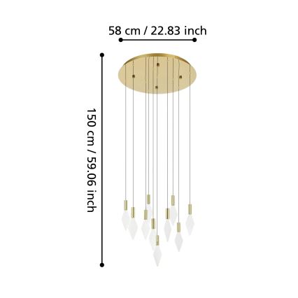 Eglo - LED Dimmable chandelier on a string 10xLED/3W/230V 3000K d. 58 cm gold
