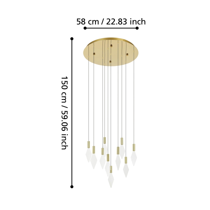 Eglo - LED Dimmable chandelier on a string 10xLED/3W/230V 3000K d. 58 cm gold