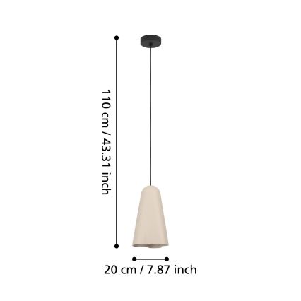 Eglo - Chandelier on a string 1xE27/40W/230V beige