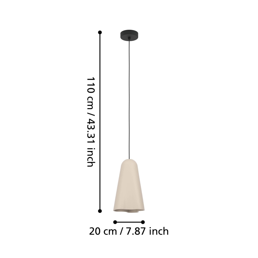 Eglo - Chandelier on a string 1xE27/40W/230V beige