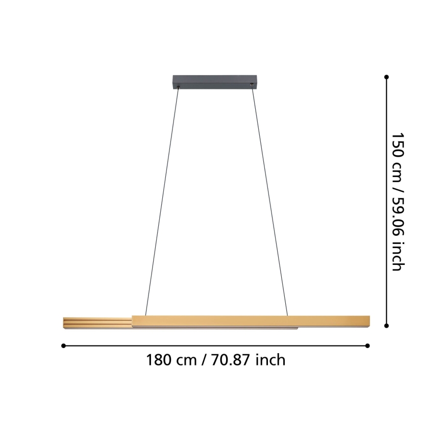 Eglo - LED Dimmable chandelier on a string LED/21W/230V 3000K brown