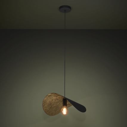 Eglo - Chandelier on a string 1xE27/40W/230V 53 cm black/gold