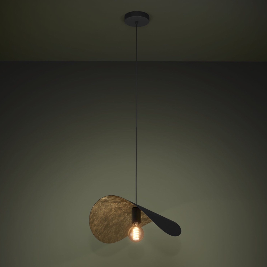 Eglo - Chandelier on a string 1xE27/40W/230V 53 cm black/gold