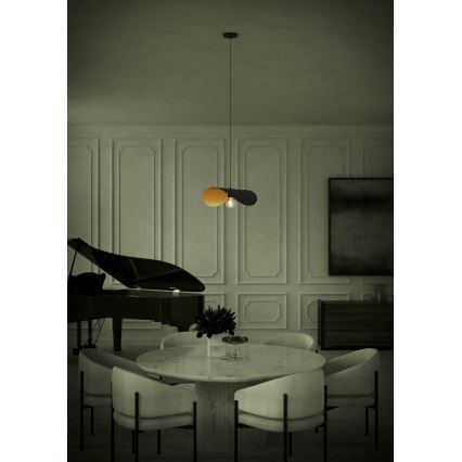Eglo - Chandelier on a string 1xE27/40W/230V 53 cm black/gold