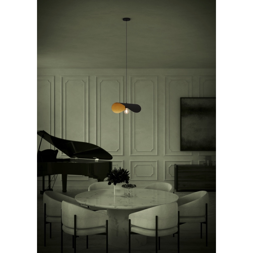 Eglo - Chandelier on a string 1xE27/40W/230V 53 cm black/gold
