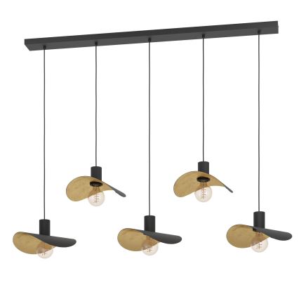 Eglo - Chandelier on a string 5xE27/40W/230V black/gold