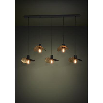 Eglo - Chandelier on a string 5xE27/40W/230V black/gold