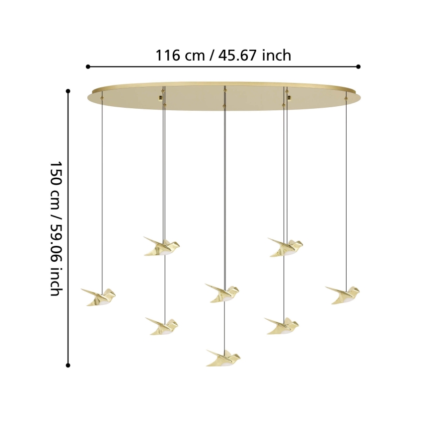 Eglo - LED Dimmable chandelier on a string 8xLED/4,2W/230V 3000K gold