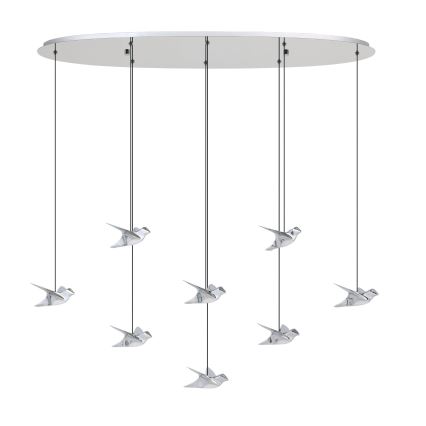 Eglo - LED Dimmable chandelier on a string 8xLED/4,2W/230V 3000K shiny chrome