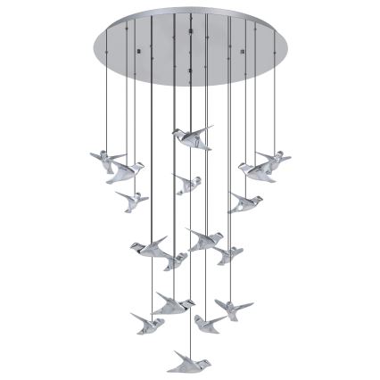 Eglo - LED Dimmable chandelier on a string 17xLED/3W/230V 3000K shiny chrome
