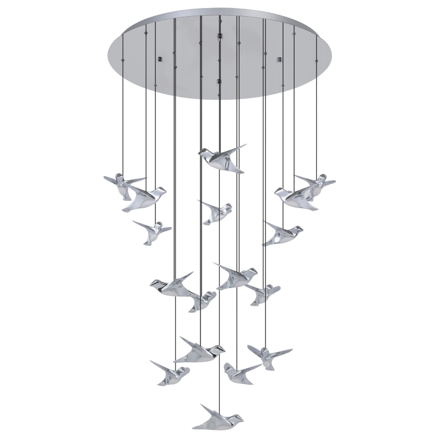 Eglo - LED Dimmable chandelier on a string 17xLED/3W/230V 3000K shiny chrome