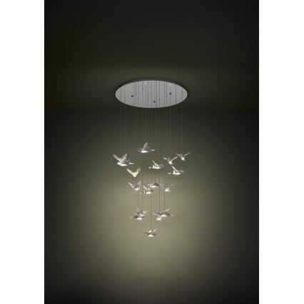 Eglo - LED Dimmable chandelier on a string 17xLED/3W/230V 3000K shiny chrome