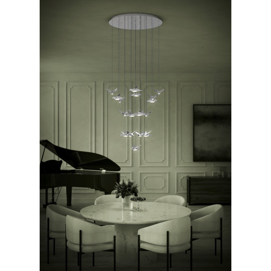 Eglo - LED Dimmable chandelier on a string 17xLED/3W/230V 3000K shiny chrome