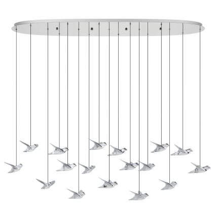 Eglo - LED Dimmable chandelier on a string 17xLED/3W/230V 3000K shiny chrome